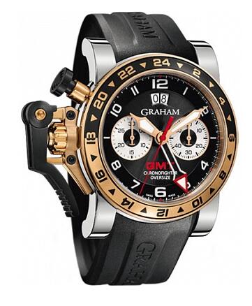 Review Replica Watch Graham Chronofighter Oversize GMT Black Steel & Gold 2OVGG.B21A.K10S - Click Image to Close